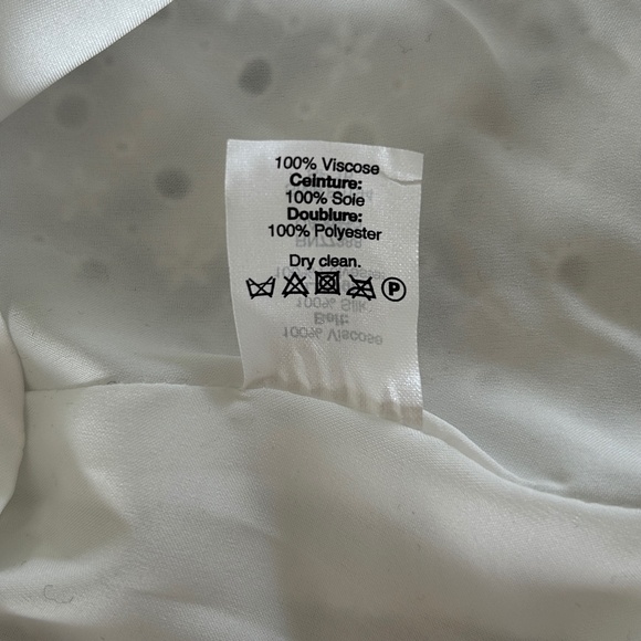 Madewell One-Shoulder White Lace Ruffle Dress with Black Silk Belt Size XS - Picture 11 of 11